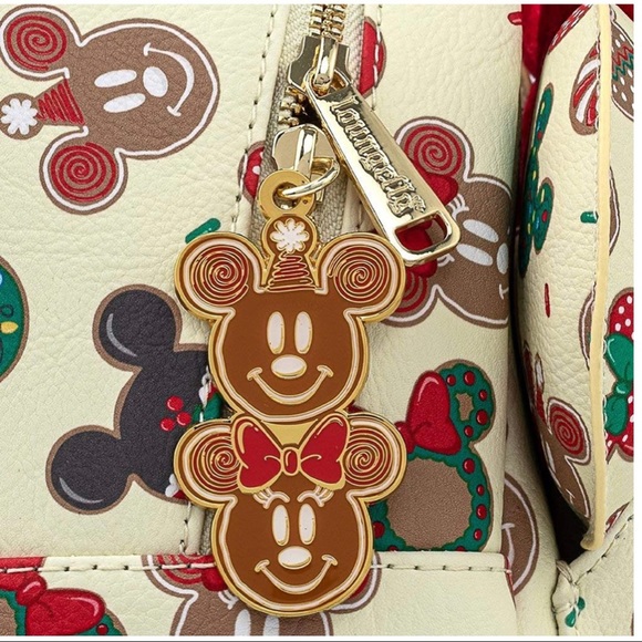 NWT Loungefly Disney Christmas Mickey & Minnie CookieBackpack w/Matching Ears main image 5
